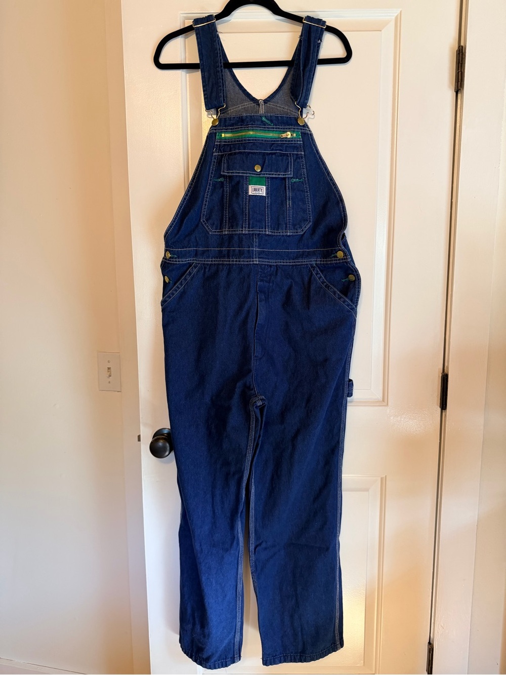 Liberty Denim Bib Overalls 36x30 Dark Wash Cotton